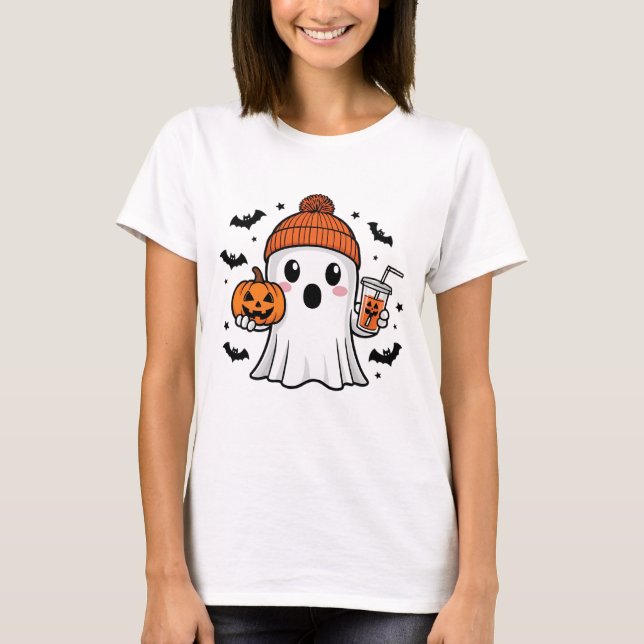 Cute Ghost Halloween T-Shirt (Front)