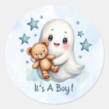 Cute Ghost Halloween Themed Boys Baby Shower