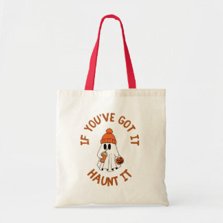 Cute Ghost Halloween Tote with Pumpkin Spice Vibes Bag