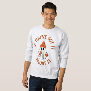 Cute Ghost Halloween Tote with Pumpkin Spice Vibes Sweatshirt