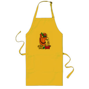 Cute Ghost Halloween Trick or Treat Candy Bucket T Long Apron