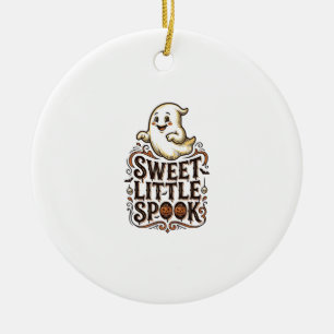 Cute Ghost Halloween Vintage Spooky Shirt_1 Ceramic Tree Decoration