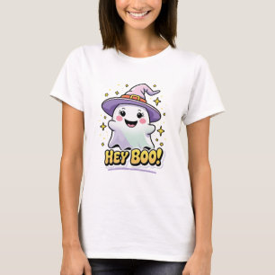 Cute Ghost Hey Boo Pastel Pastel Halloween T-Shirt