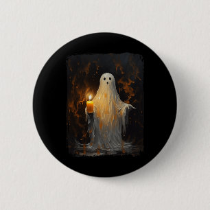 Cute Ghost Holding Candle Fun Halloween Gothic Vin 6 Cm Round Badge