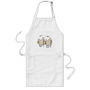 Cute Ghost Horses Halloween Trick or Treat  Long Apron
