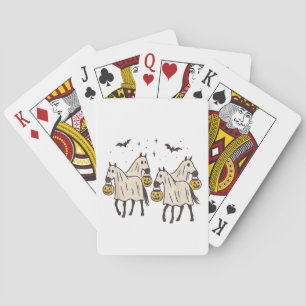Cute Ghost Horses Halloween Trick or Treat  Playing Cards