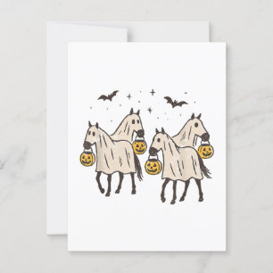Cute Ghost Horses Halloween Trick or Treat  Postcard