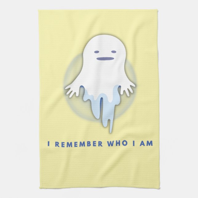 Cute Ghost – I Remember Who I Am Gift  Tea Towel (Vertical)