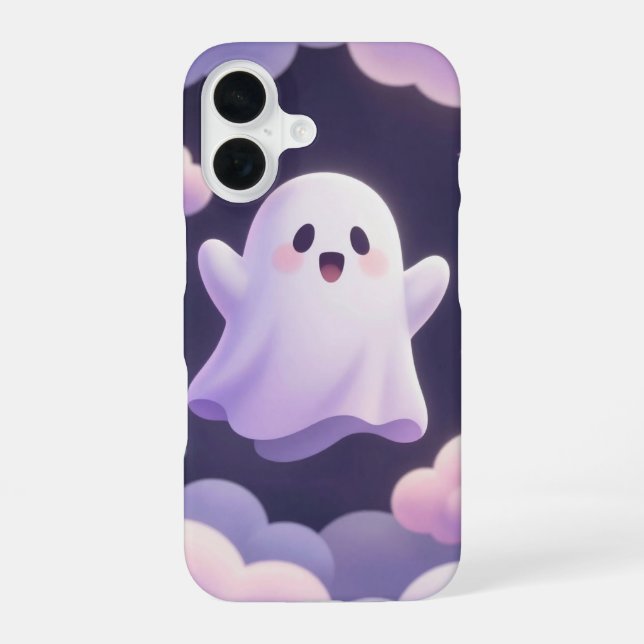 Cute Ghost in Pastel Clouds Phone Case (Back)