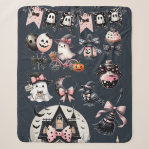 Cute Ghost in the Halloween Sherpa Blanket