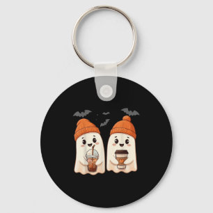 Cute Ghost Lace Toddler Ghost Pumpkin Ice Coffee H Key Ring