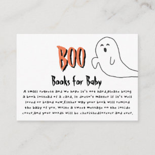 Cute Ghost Little Boo Baby Shower Books for Baby Enclosure Card