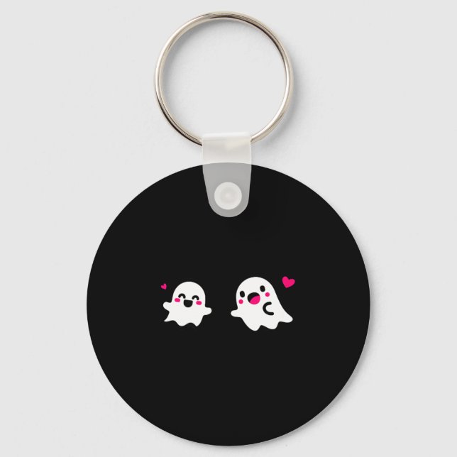 Cute ghost love  key ring (Front)
