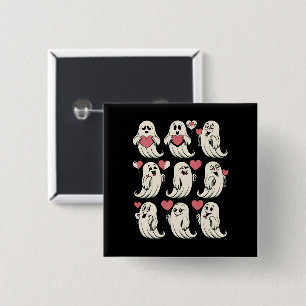 Cute Ghost Lover Heart Valentines Day Funny Couple 15 Cm Square Badge