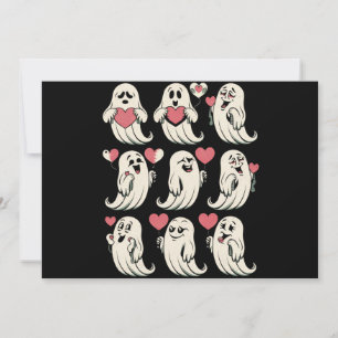 Cute Ghost Lover Heart Valentines Day Funny Couple Invitation