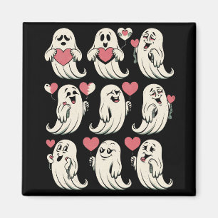 Cute Ghost Lover Heart Valentines Day Funny Couple Magnet