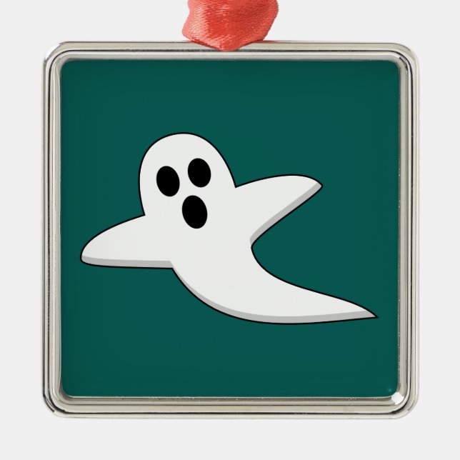 Cute Ghost Metal Tree Decoration (Front)