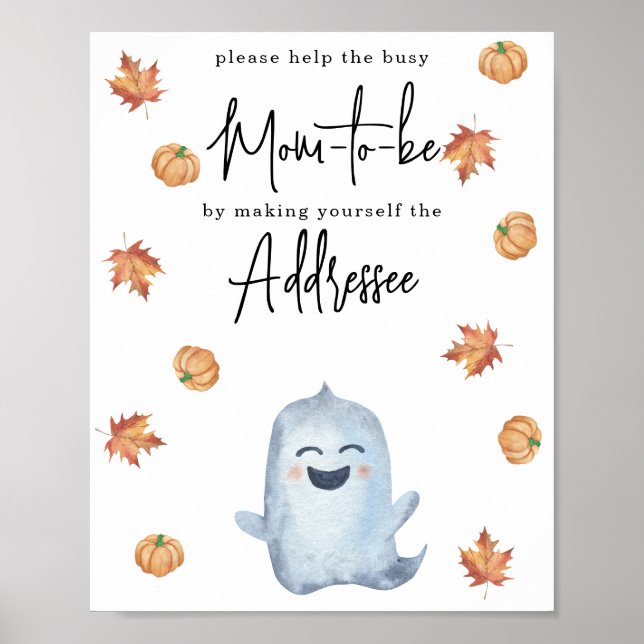 Cute ghost - Mum to be addressee Poster (Front)