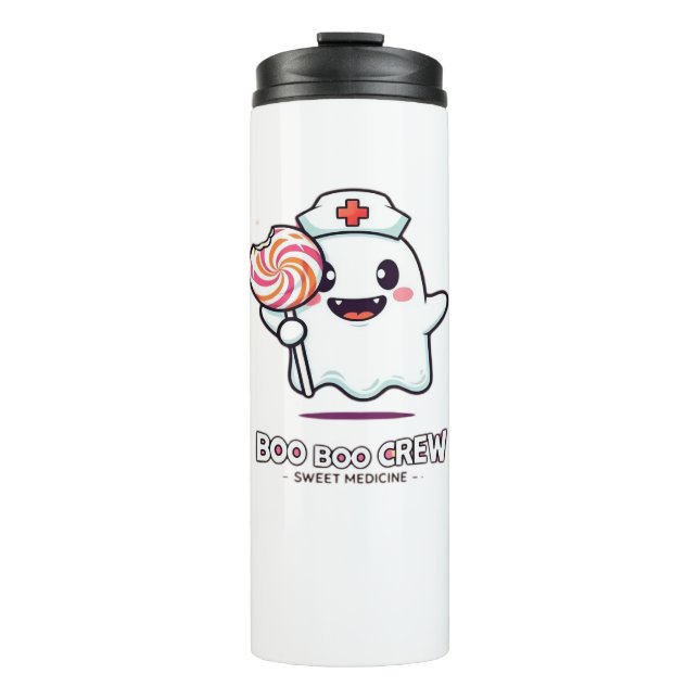 Cute Ghost Nurse Boo Boo Crew Halloween Classic T- Thermal Tumbler (Front)