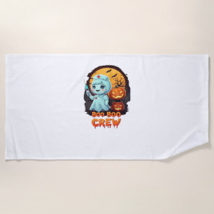 Cute Ghost Nurse - Boo Boo Crew Halloween Fun Clas Beach Towel