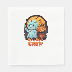 Cute Ghost Nurse - Boo Boo Crew Halloween Fun Clas Napkin
