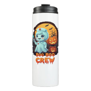 Cute Ghost Nurse - Boo Boo Crew Halloween Fun Clas Thermal Tumbler