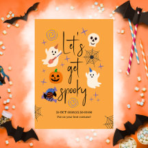 Cute Ghost Office Family Halloween Party