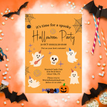 Cute Ghost Office Family Halloween Party