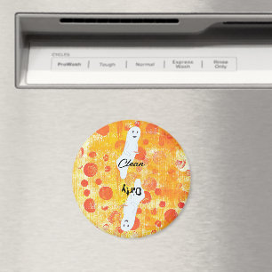 Cute Ghost Orange Dots Dishwasher Magnets