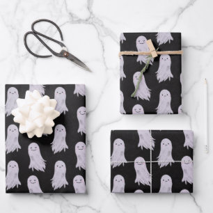 Cute Ghost Pattern Halloween Wrapping Paper Sheet