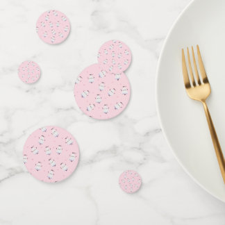 Cute Ghost Pattern on Pink Background Confetti