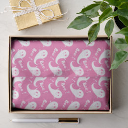 Cute Ghost Pattern Pink Halloween Tissue Paper