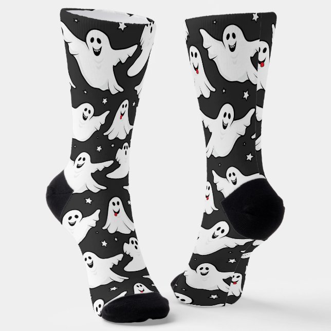 Cute Ghost Pattern Socks (Angled)