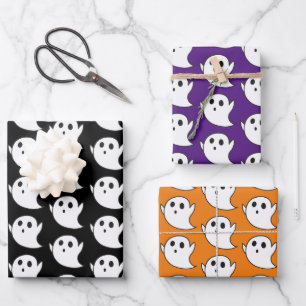 Cute Ghost Pattern Wrapping Paper Sheet
