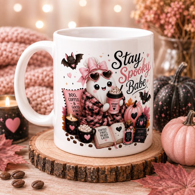 Cute Ghost Personalised Pumpkin Season Forever Mug (Creator Uploaded)