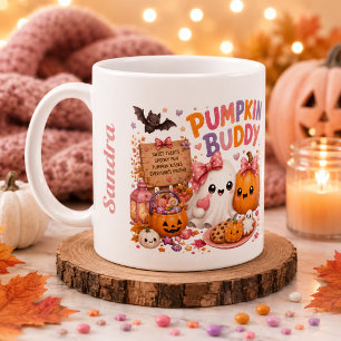 Cute Ghost Personalised Pumpkin Season Mug