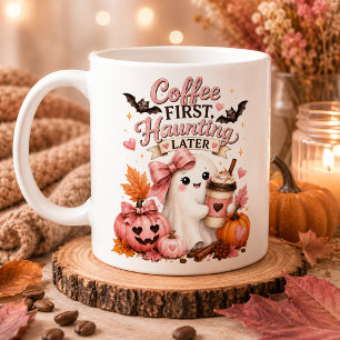 Cute Ghost Personalised Pumpkin Season Mug
