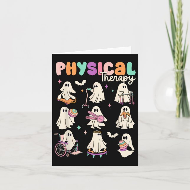 Cute Ghost Physical Therapy Pt Physical Therapist  Card (Front)