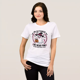 Cute Ghost Pink Ribbon Halloween Shirt