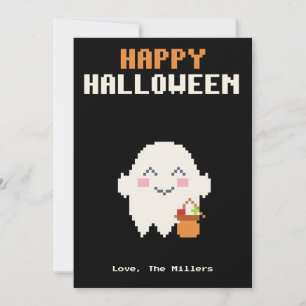 Cute Ghost Pixel Art Halloween Card