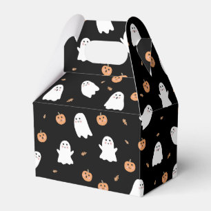 Cute Ghost & Pumpkin Black Halloween Pattern Favour Box