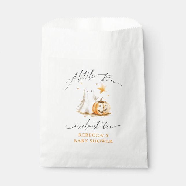 Cute Ghost Pumpkin Boo Halloween Baby Shower  Favour Bags (Front)