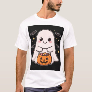 Cute Ghost Pumpkin Candy Bucket T-Shirt
