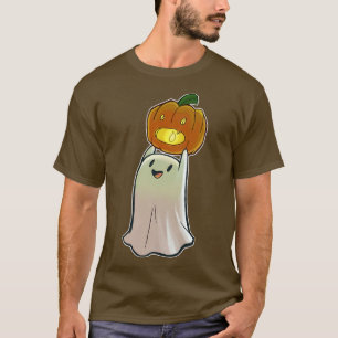 Cute Ghost Pumpkin Face Jack O'Lantern Happy Hallo T-Shirt