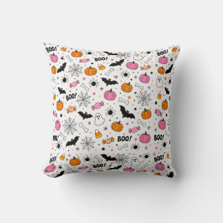 Cute Ghost Pumpkin Halloween Cushion