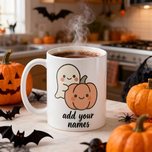 Cute Ghost  Pumpkin Halloween Mug  Personalized