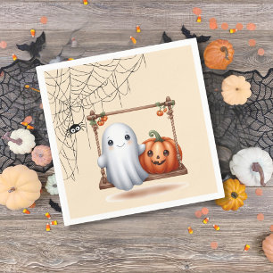 Cute Ghost Pumpkin Halloween  Napkin