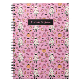 Cute Ghost Pumpkin Halloween Notebook