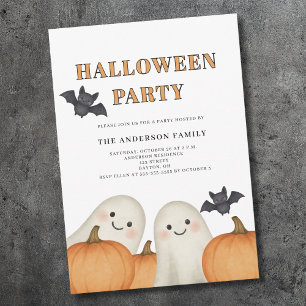 Cute Ghost Pumpkin Halloween Party  Invitation