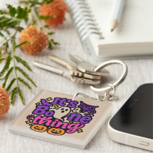 Cute Ghost & Pumpkin -Happy Halloween Key Ring